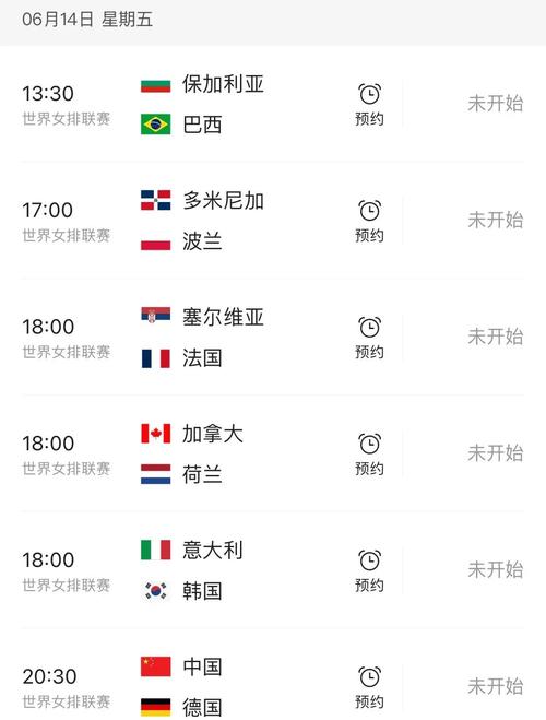 中国女排赛程时间表今天